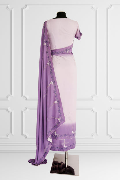 Lavender Saree Set