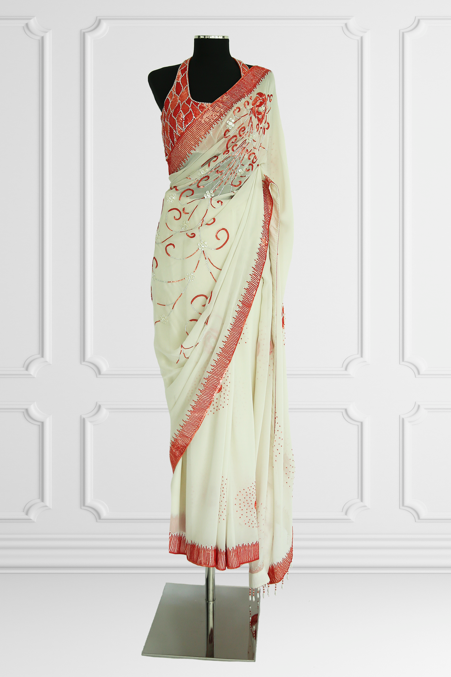 Manav Gangawani Couture White Saree Set