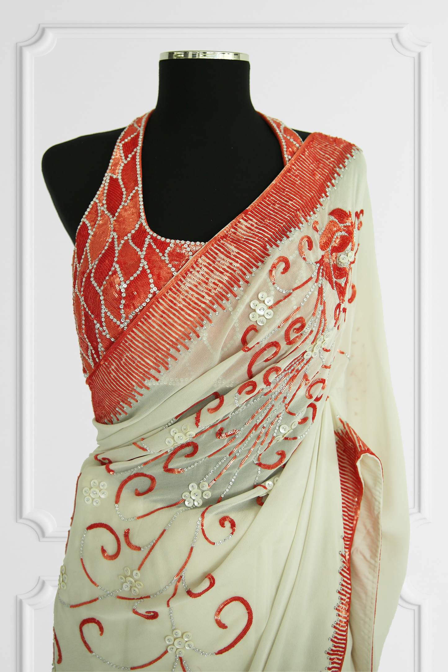 Manav Gangawani Couture White Saree Set