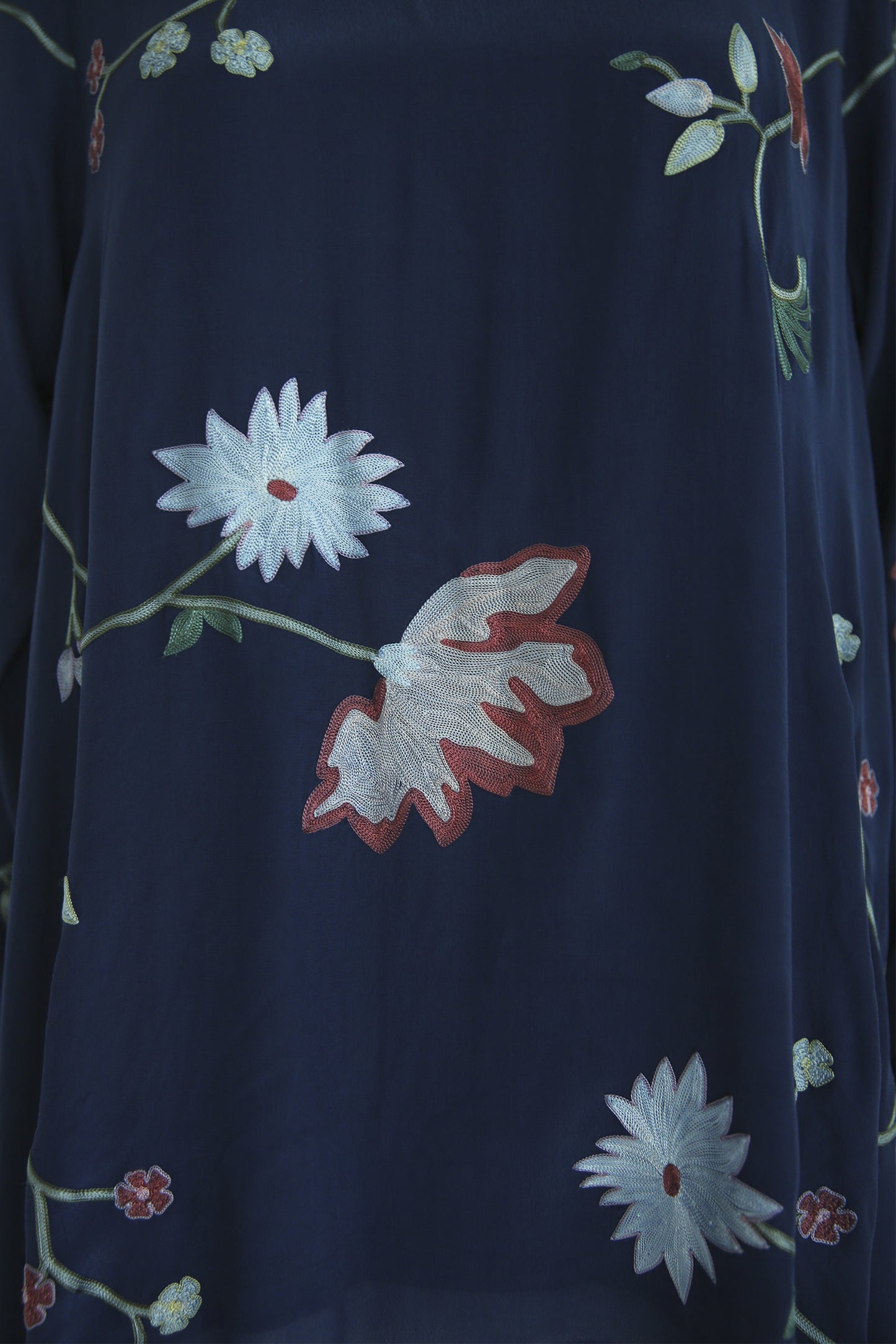 Navy Floral Kurta Set