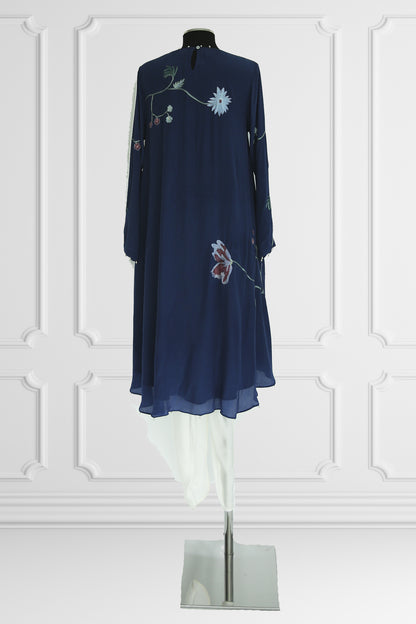 Navy Floral Kurta Set