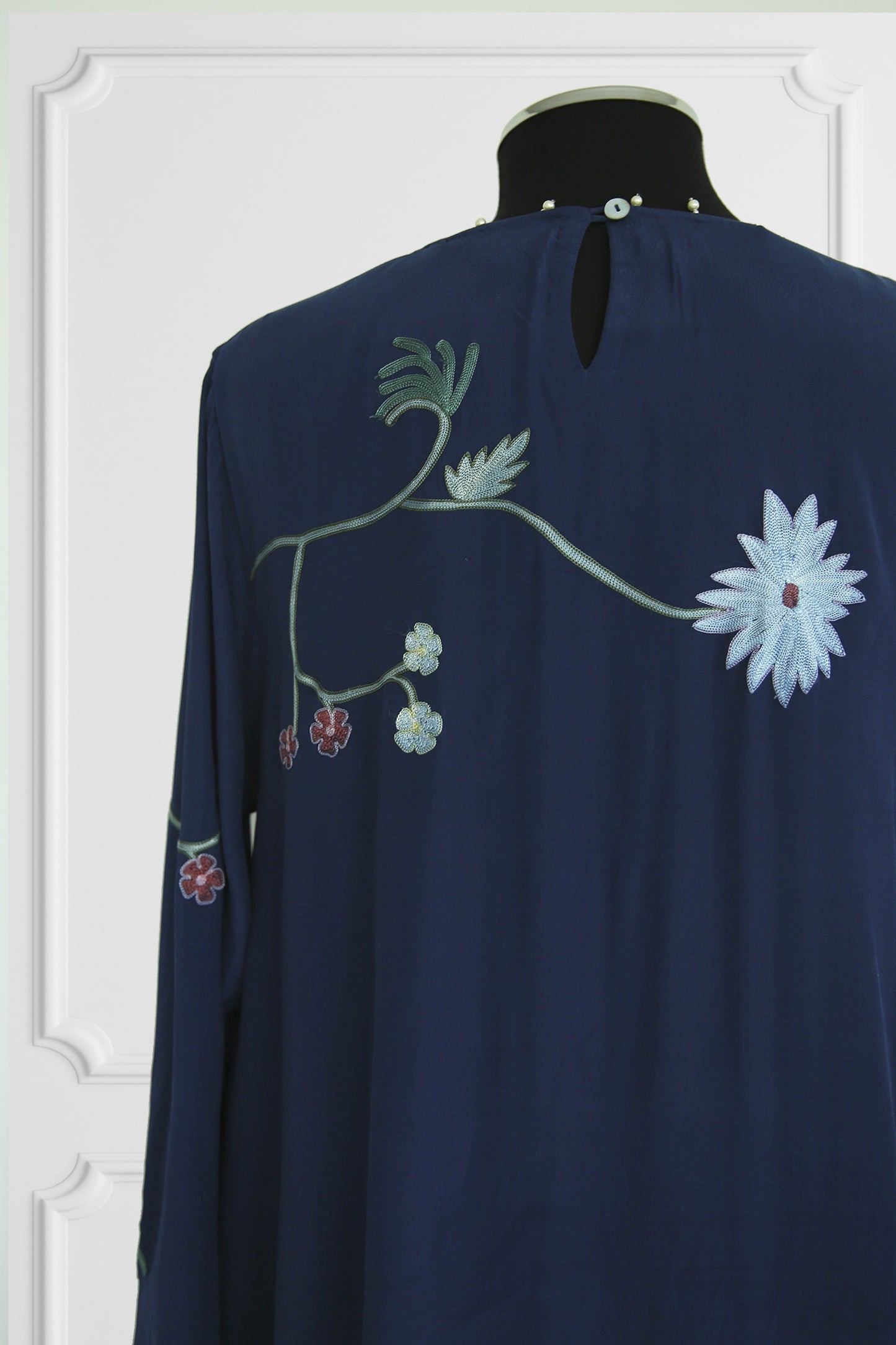 Navy Floral Kurta Set