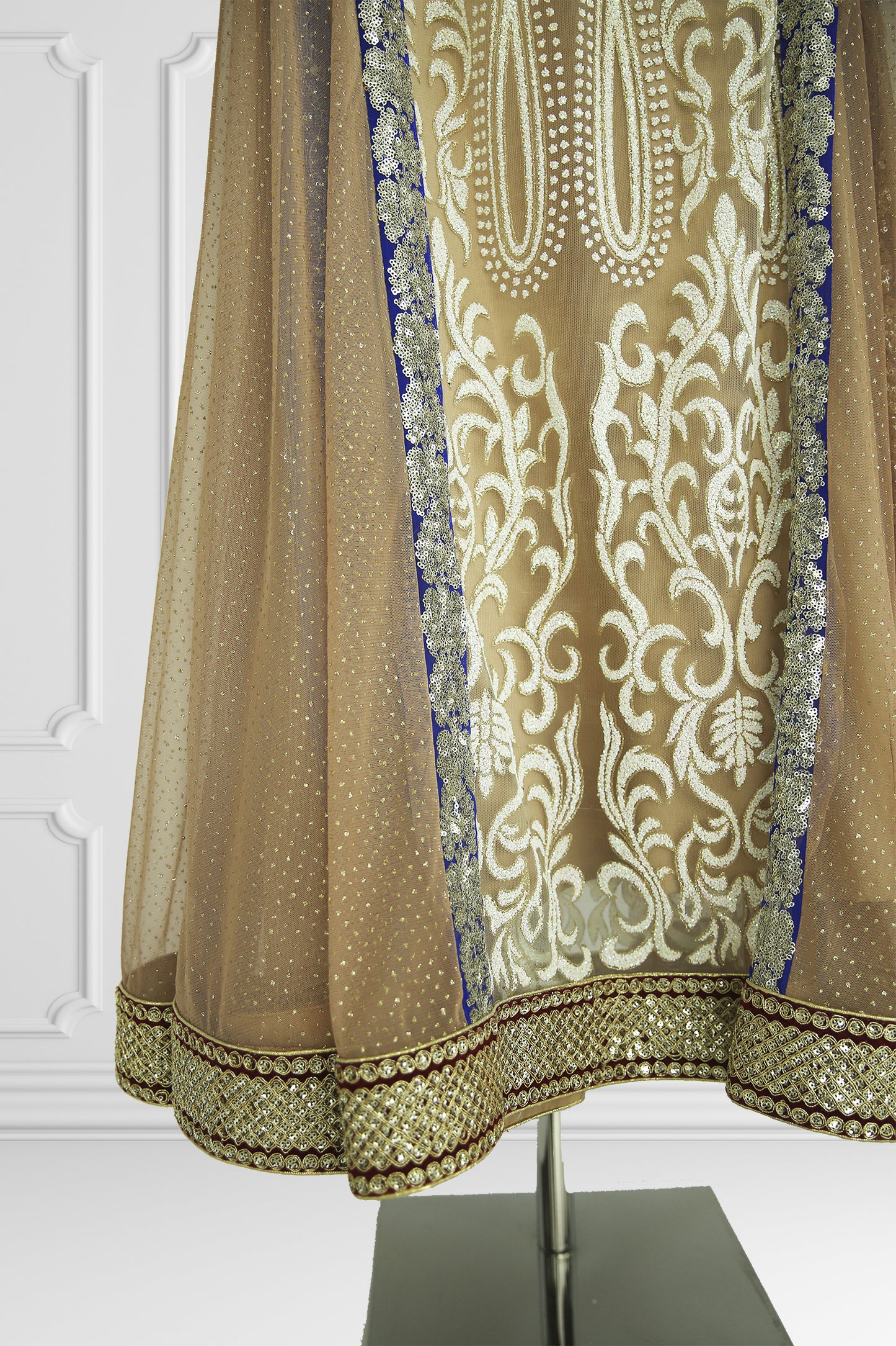 Nude Embroidered Anarkali Set