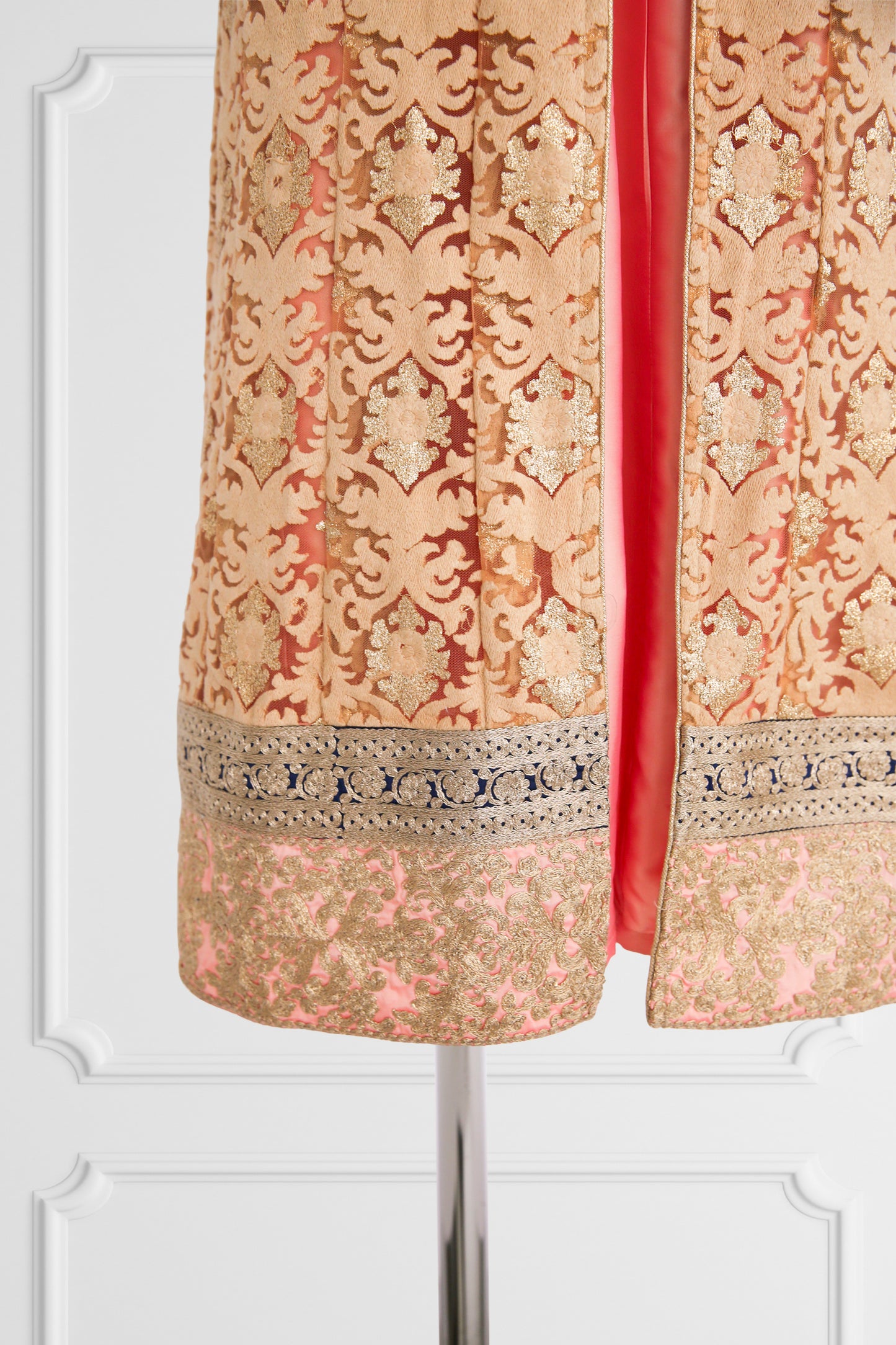 Nude and Coral Anarkali