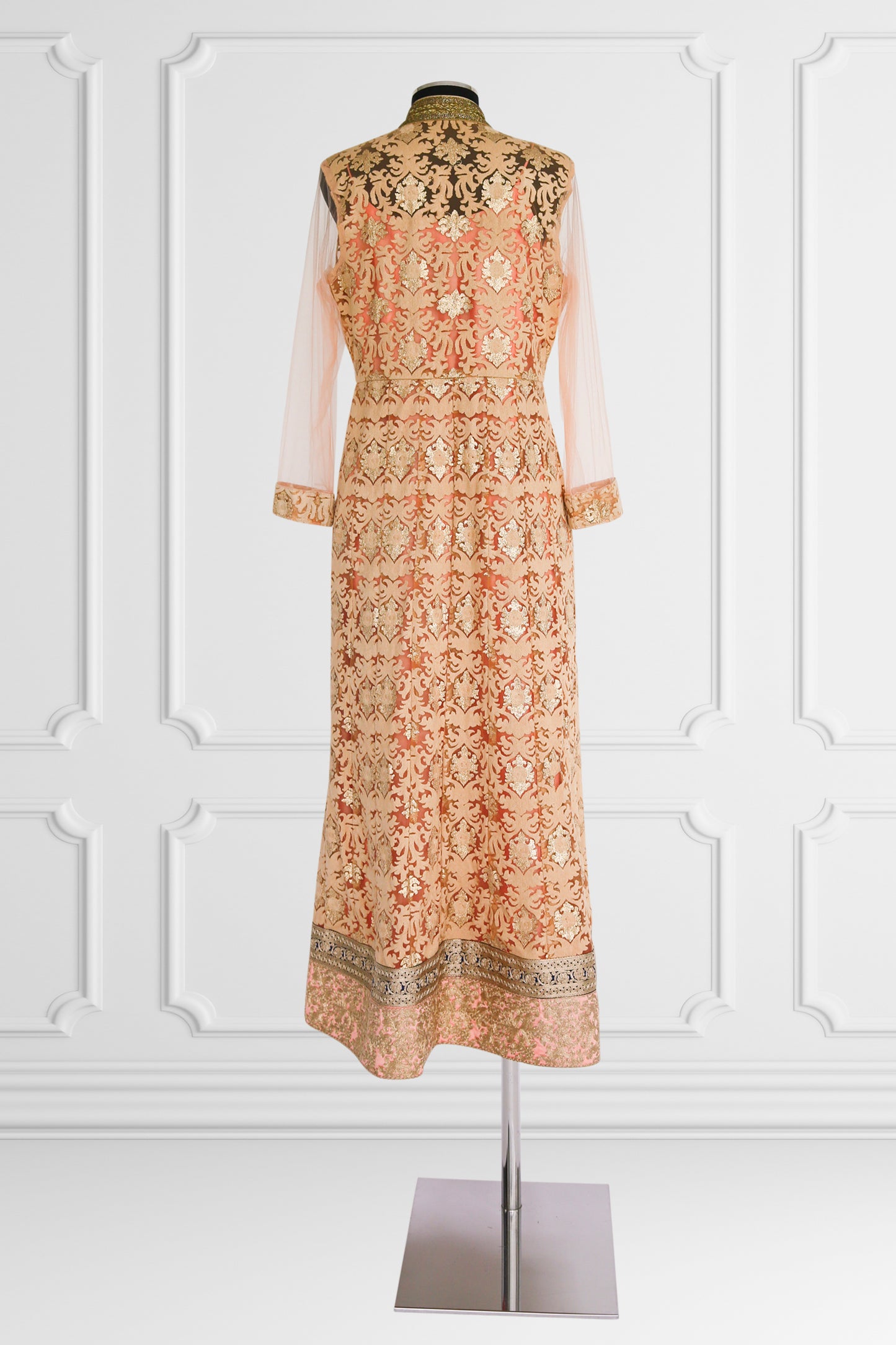 Nude and Coral Anarkali