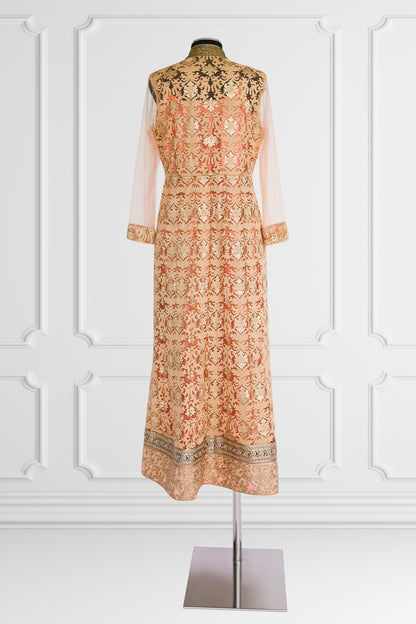 Nude and Coral Anarkali