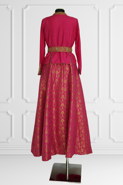 Pink Banarasi Brocade Lehenga