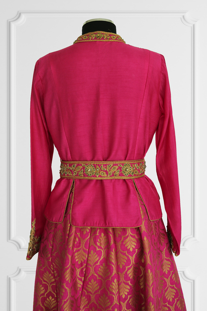 Pink Banarasi Brocade Lehenga