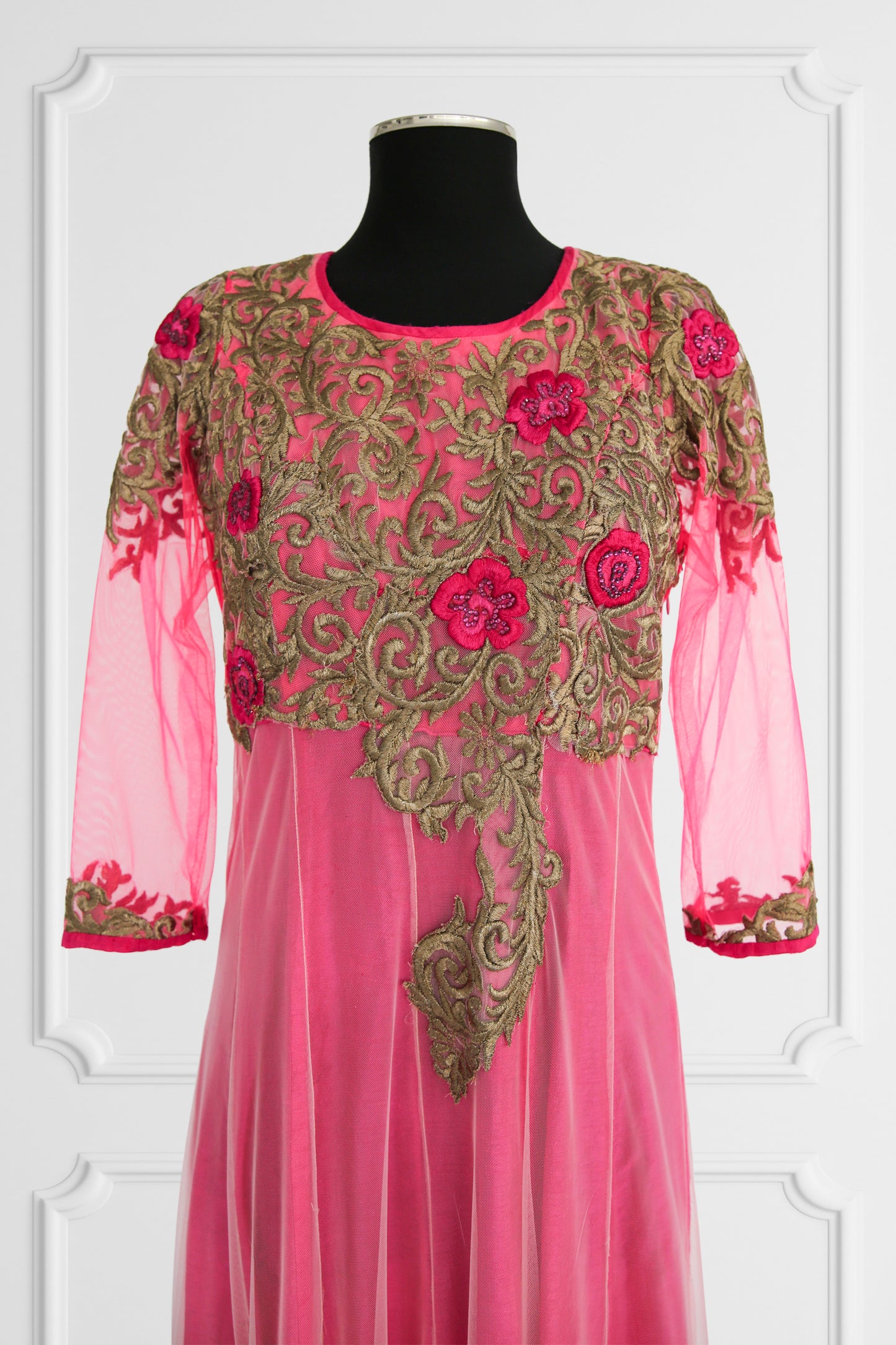 Pink Floral Anarkali