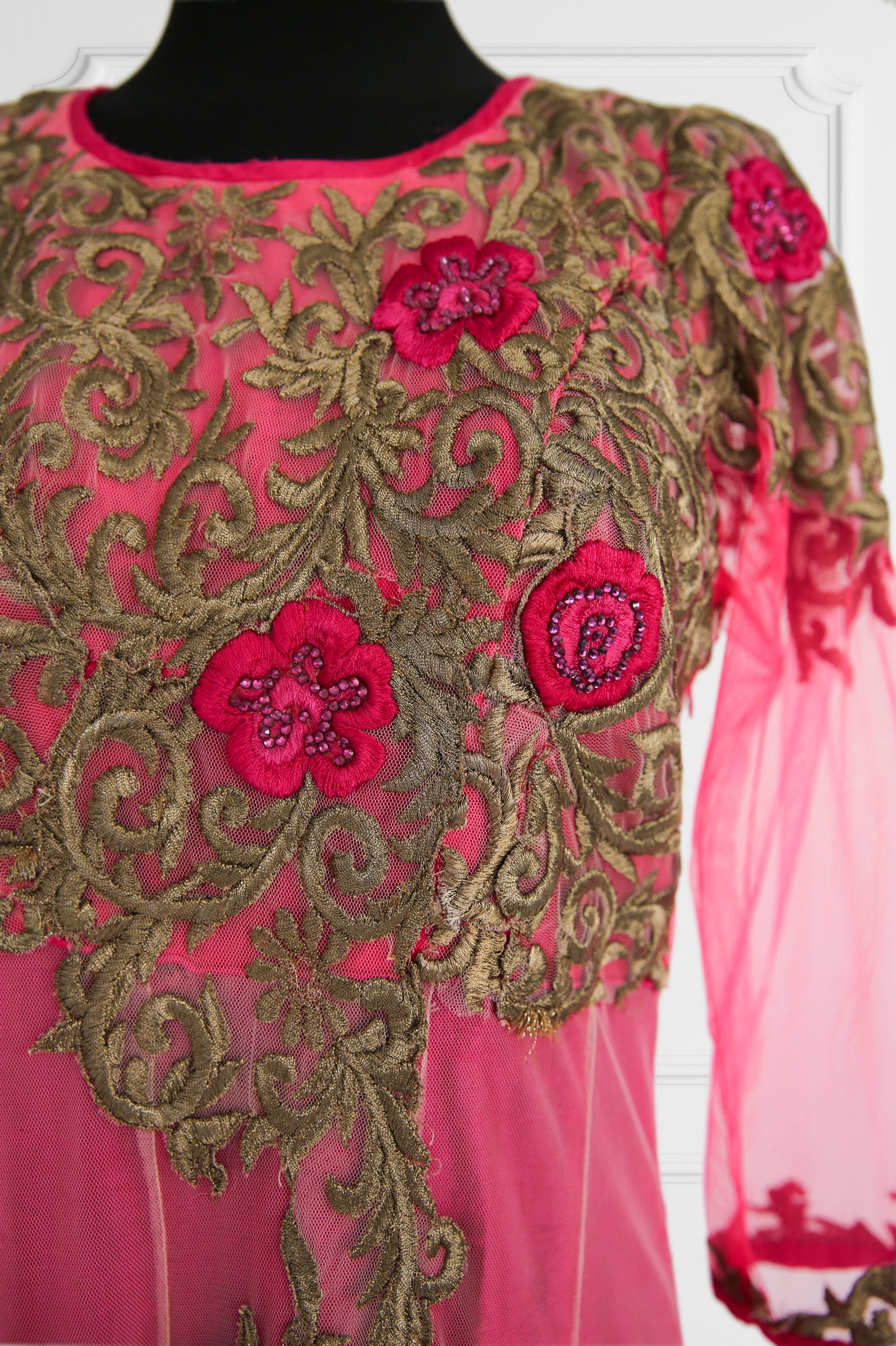 Pink Floral Anarkali