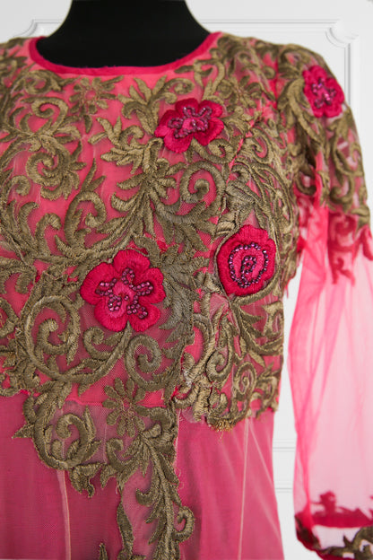 Pink Floral Anarkali