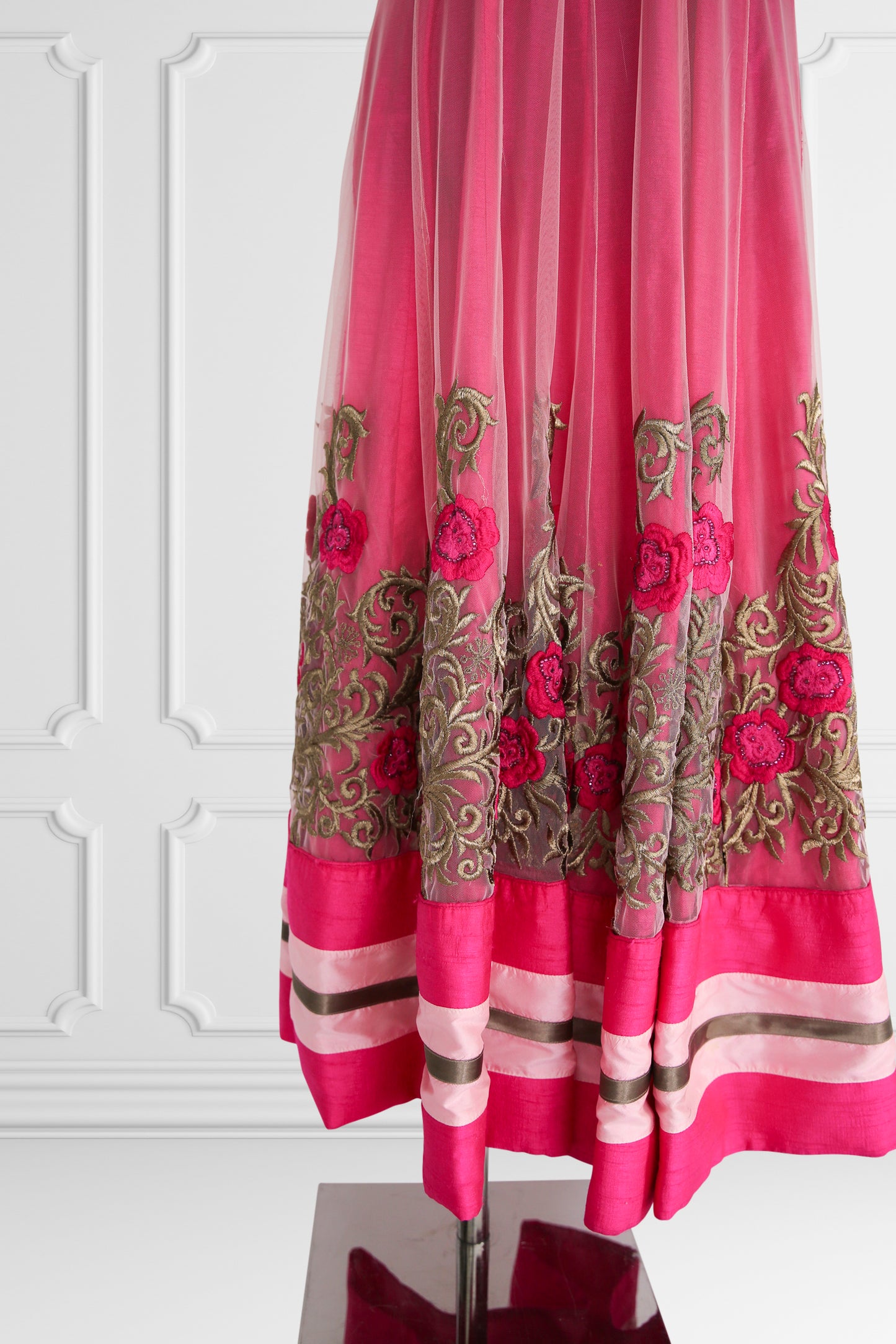 Pink Floral Anarkali