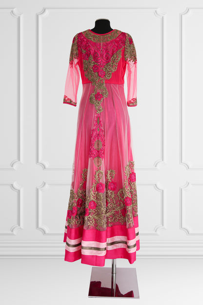 Pink Floral Anarkali