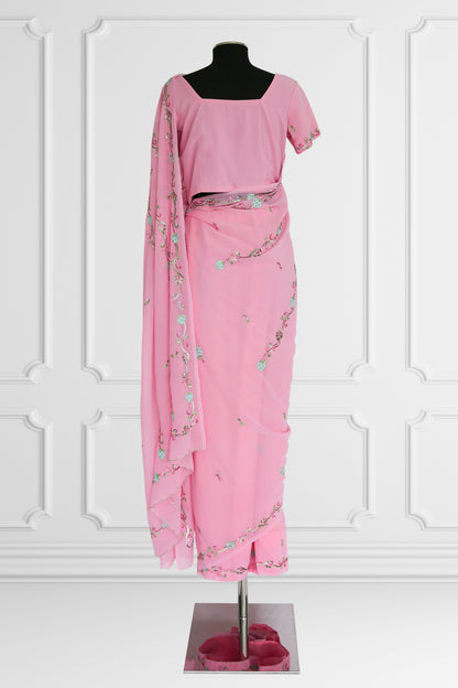 Blossom Grace Pink Saree Set