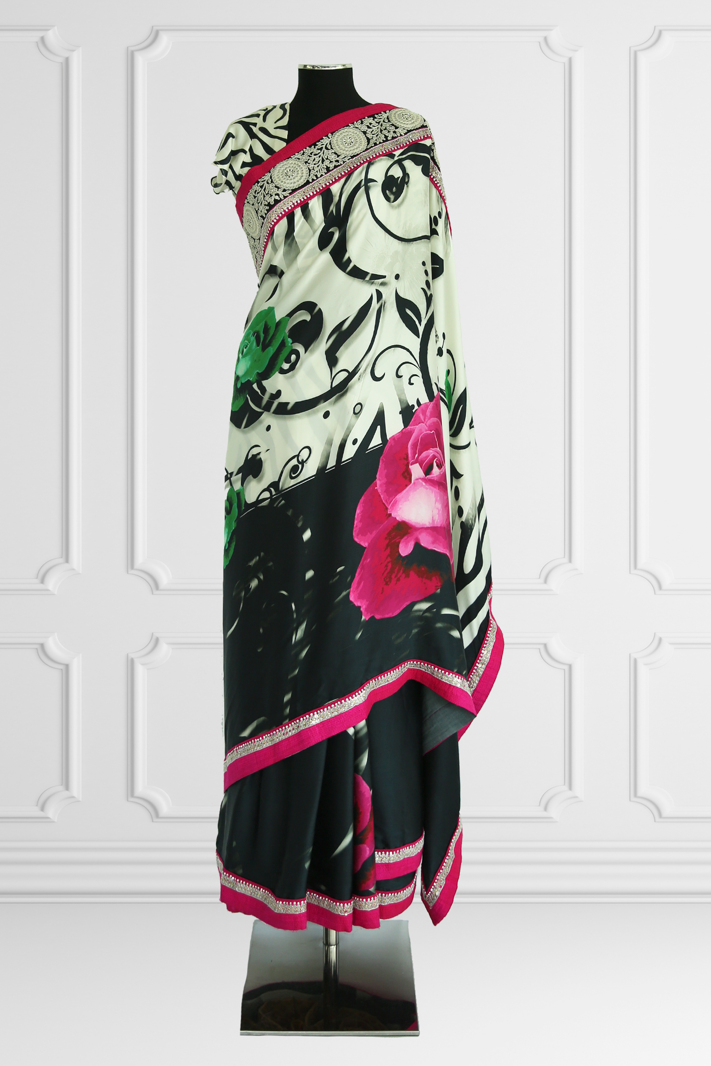 Printed Chiffon Saree Set