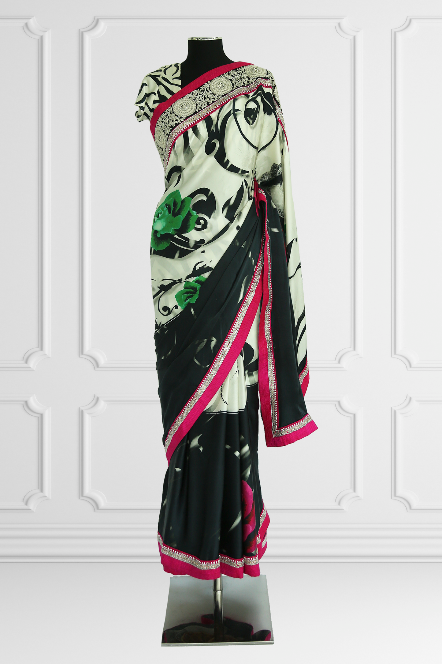 Printed Chiffon Saree Set