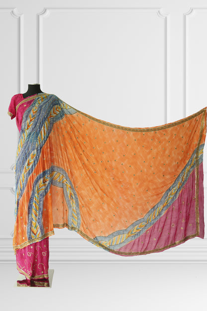 Printed Colorful Saree Set