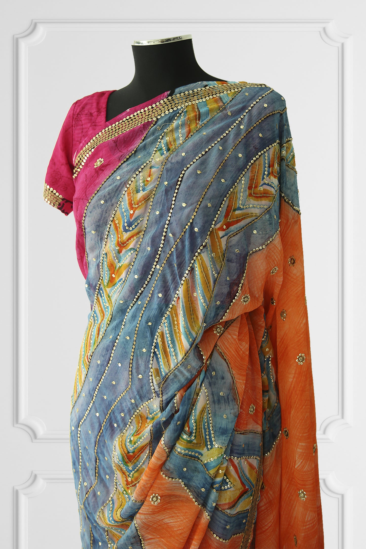Printed Colorful Saree Set
