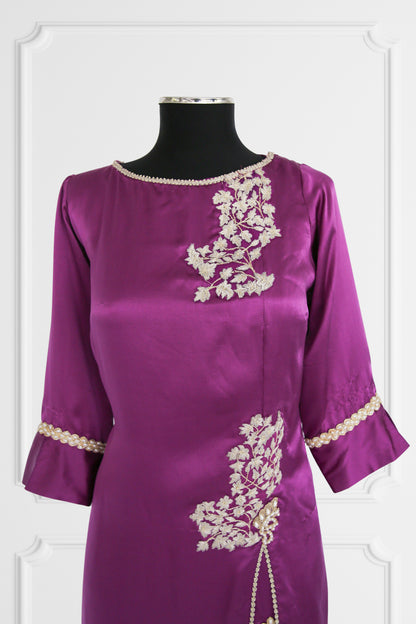 Silk Purple Kurta Set