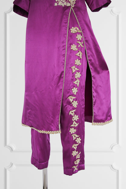 Silk Purple Kurta Set