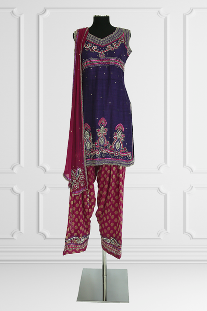 Purple and Pink Statement Kurta Set