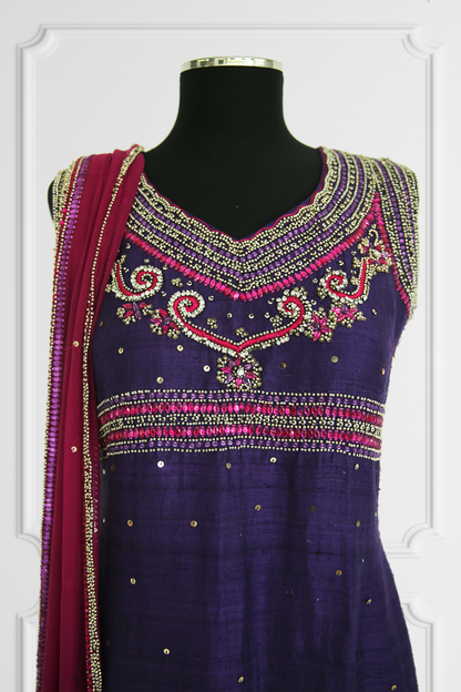 Purple and Pink Statement Kurta Set