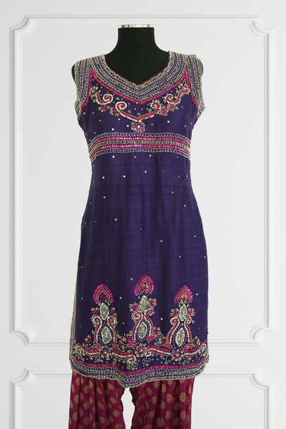 Purple and Pink Statement Kurta Set