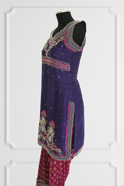 Purple and Pink Statement Kurta Set