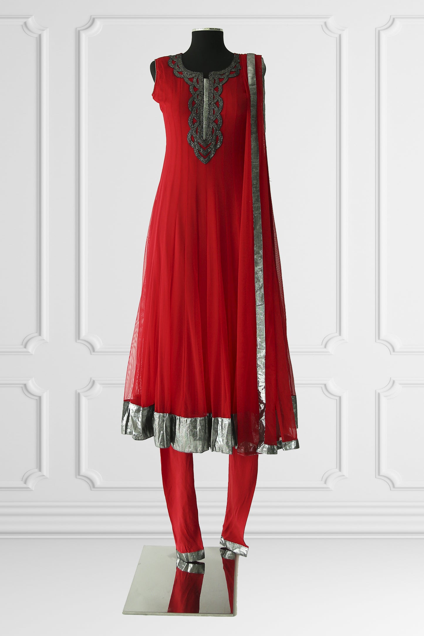 Red Anarkali Set