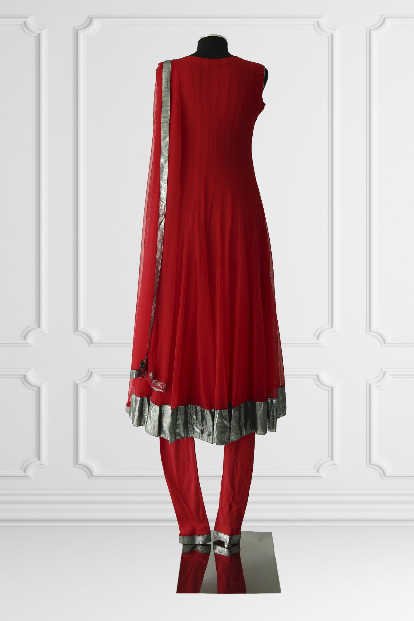 Red Anarkali Set