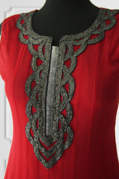 Red Anarkali Set