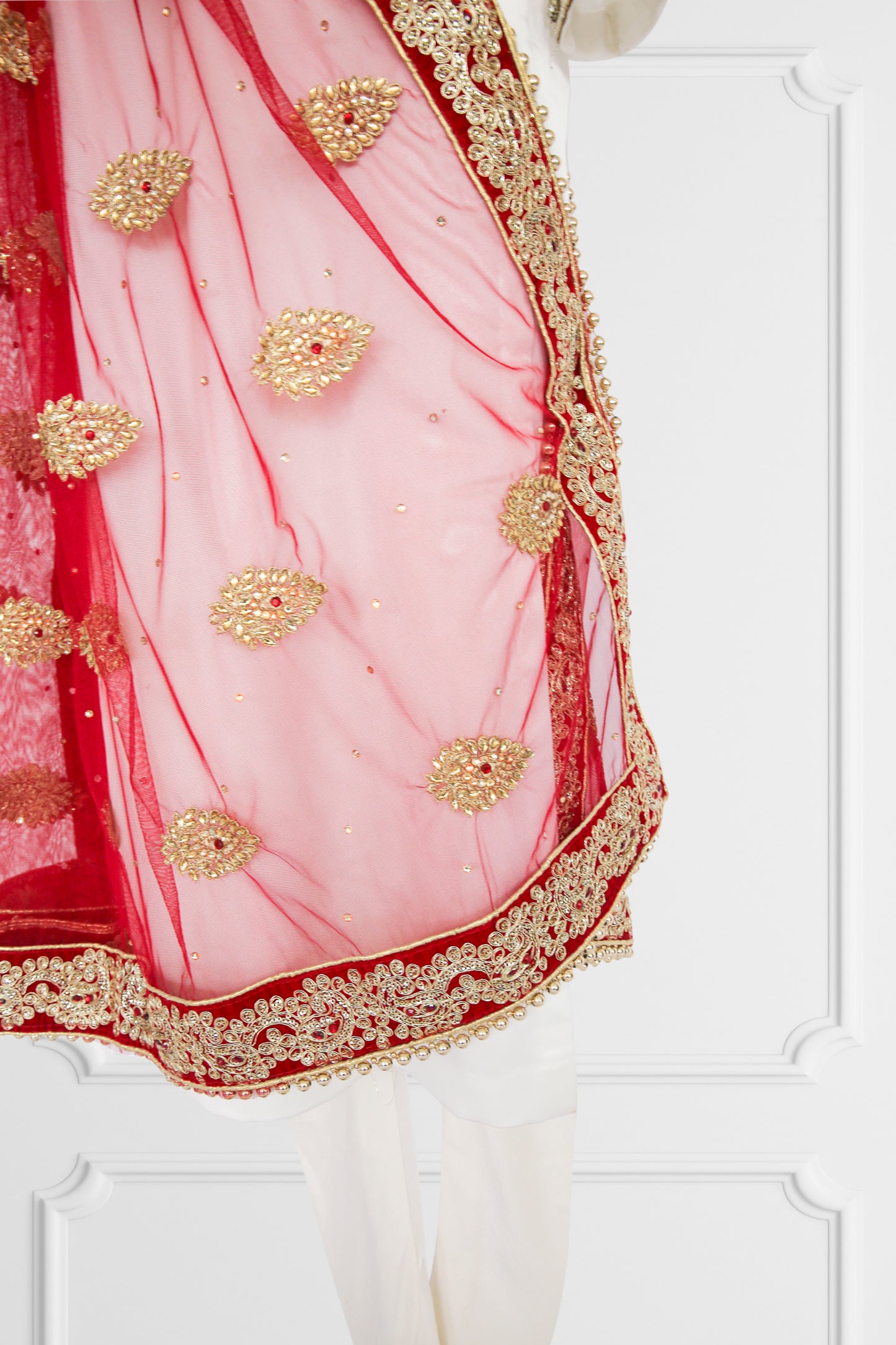 Regal Ruby Embroidered Dupatta