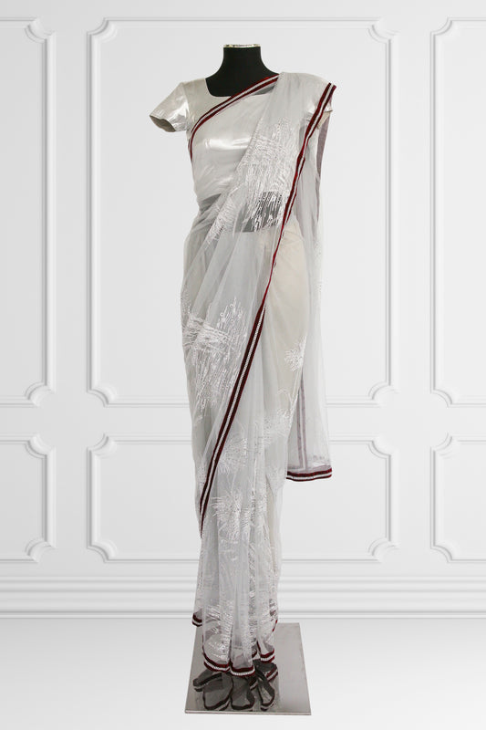 Silver Saree Set