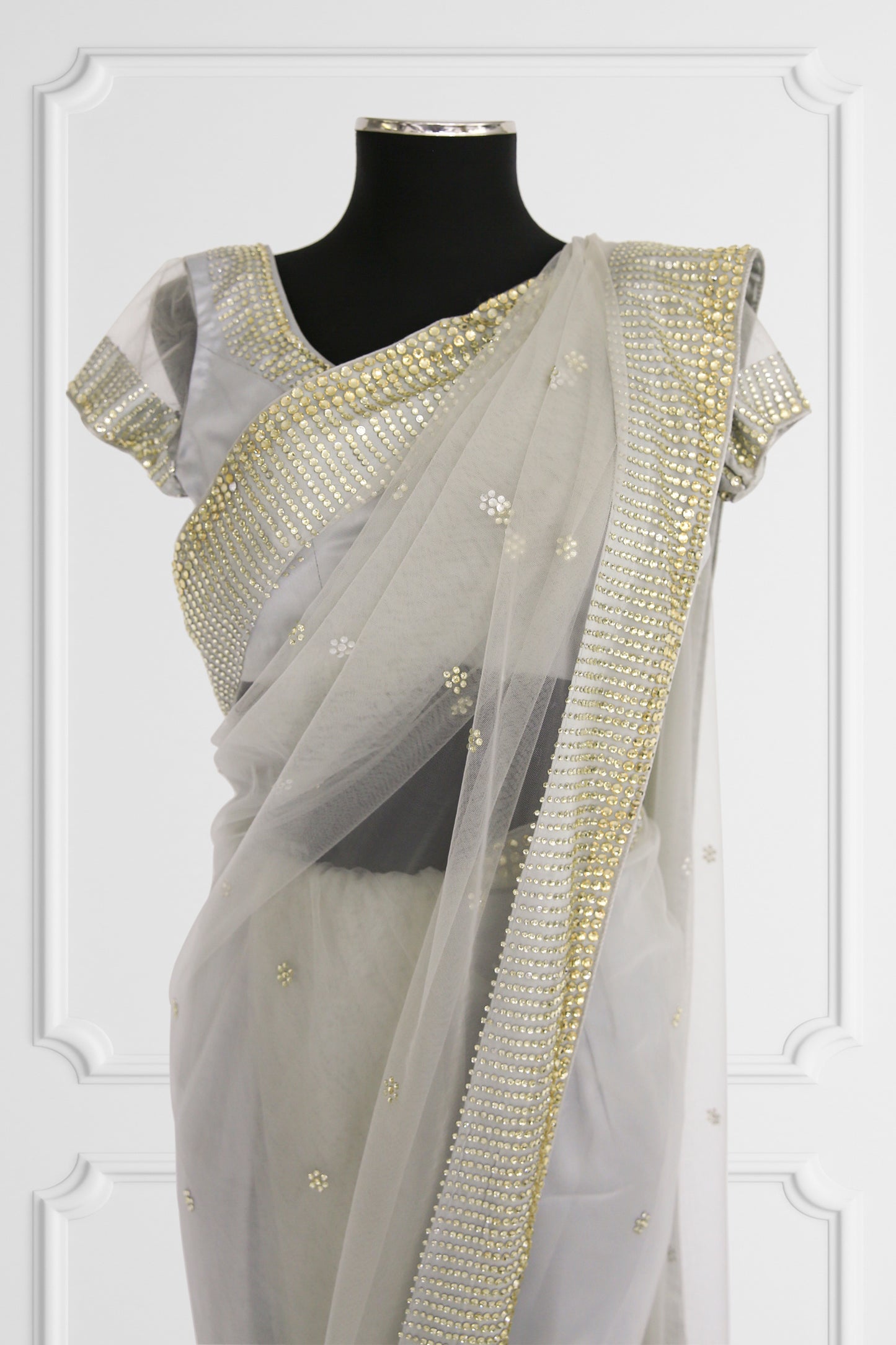 Silver Sheer Saree Set