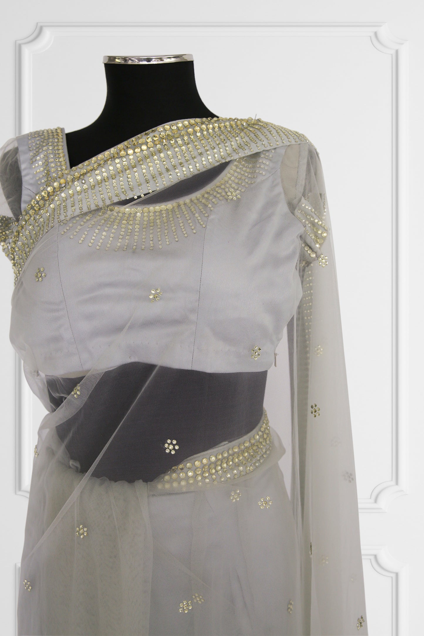 Silver Sheer Saree Set