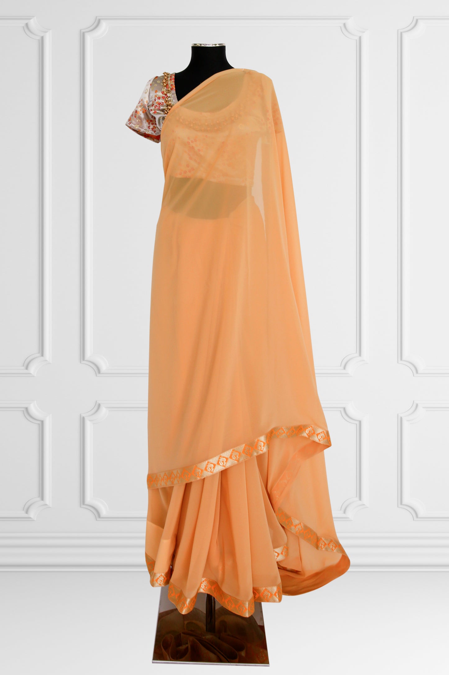 Peach Blossom Saree Set