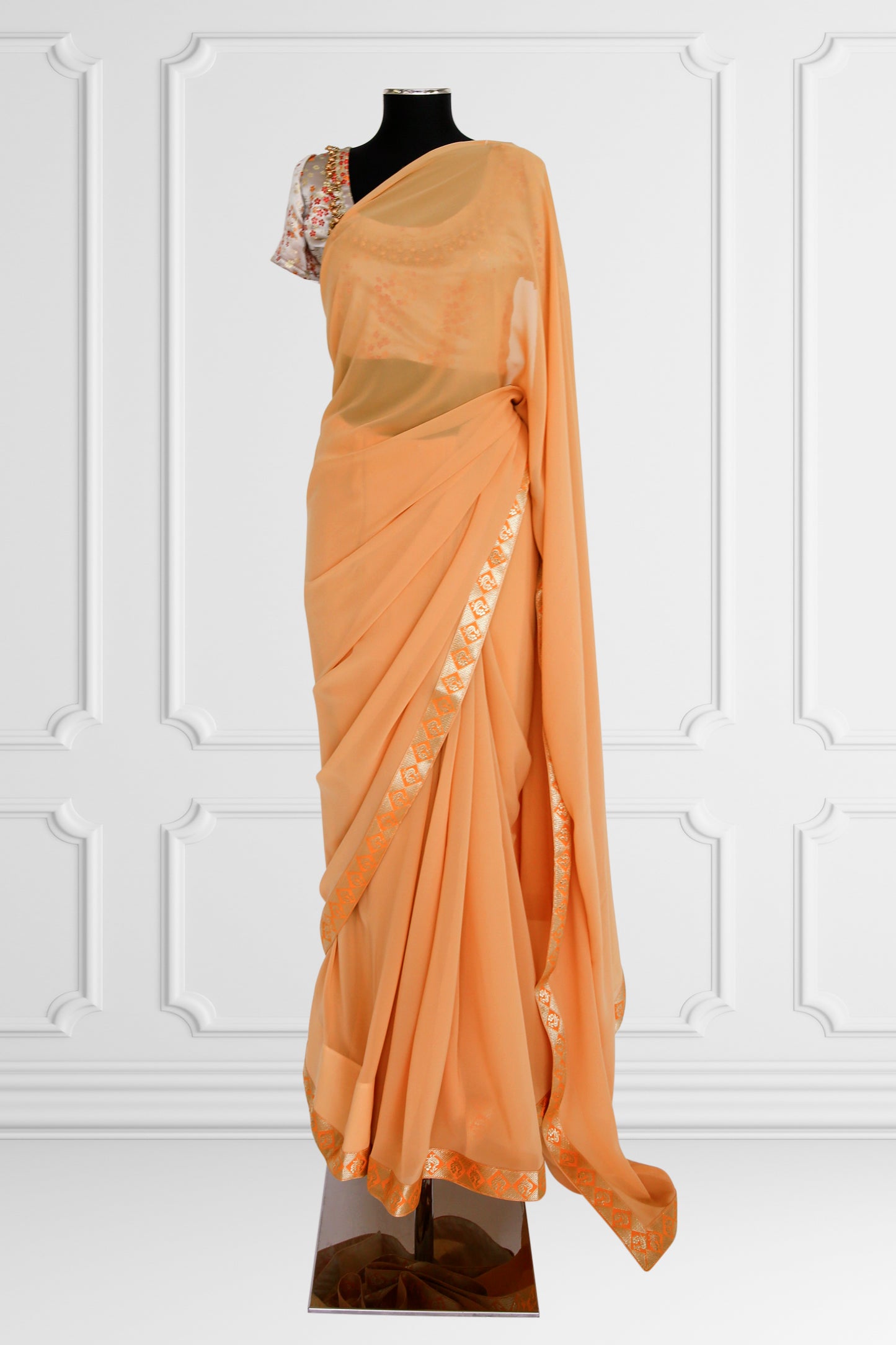 Peach Blossom Saree Set