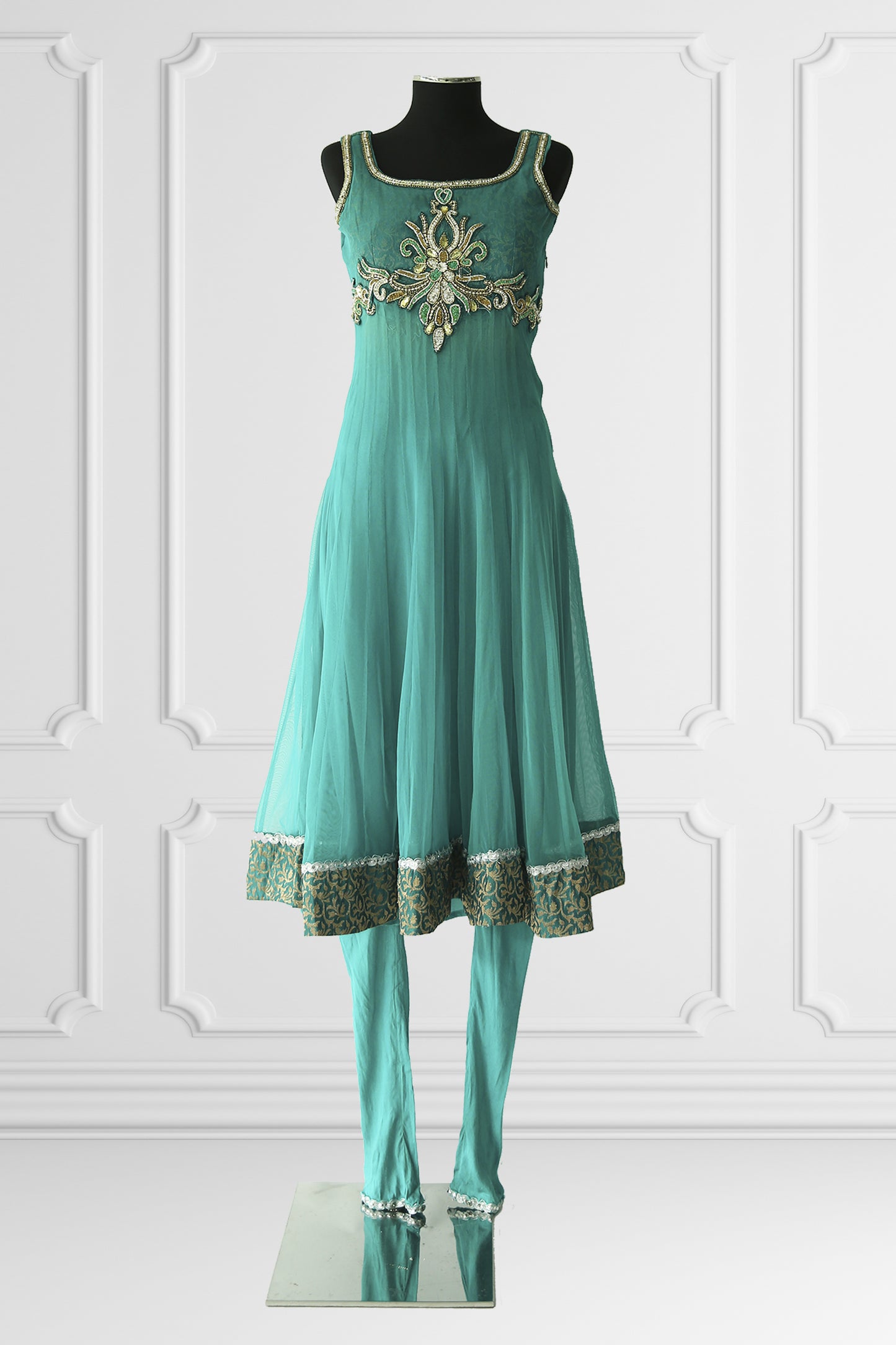 Turqoise Anarkali Set