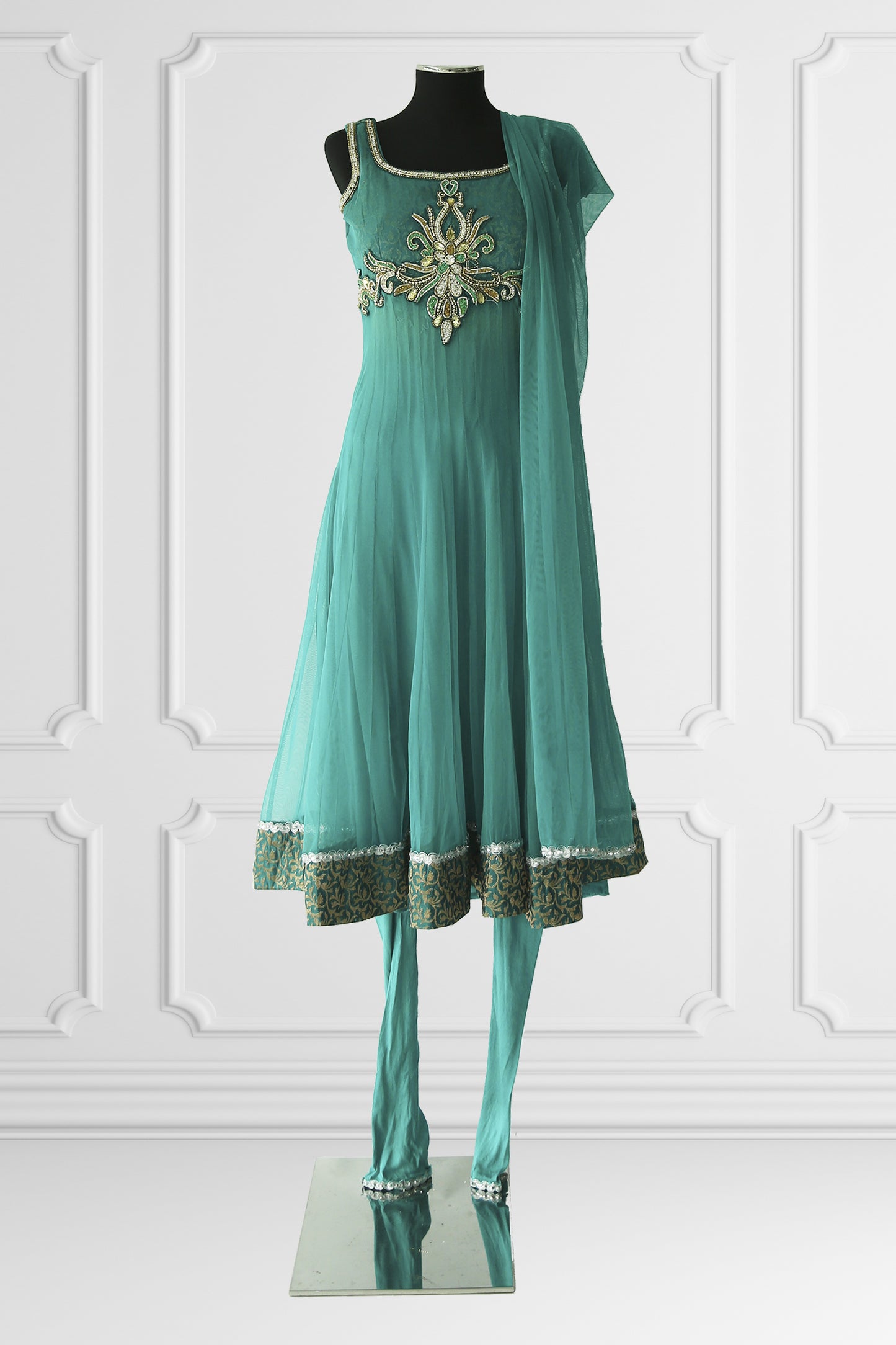 Turqoise Anarkali Set