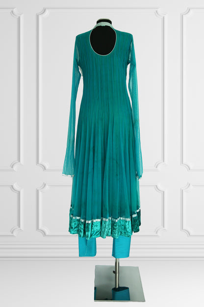 Turquoise Embelished Anarkali