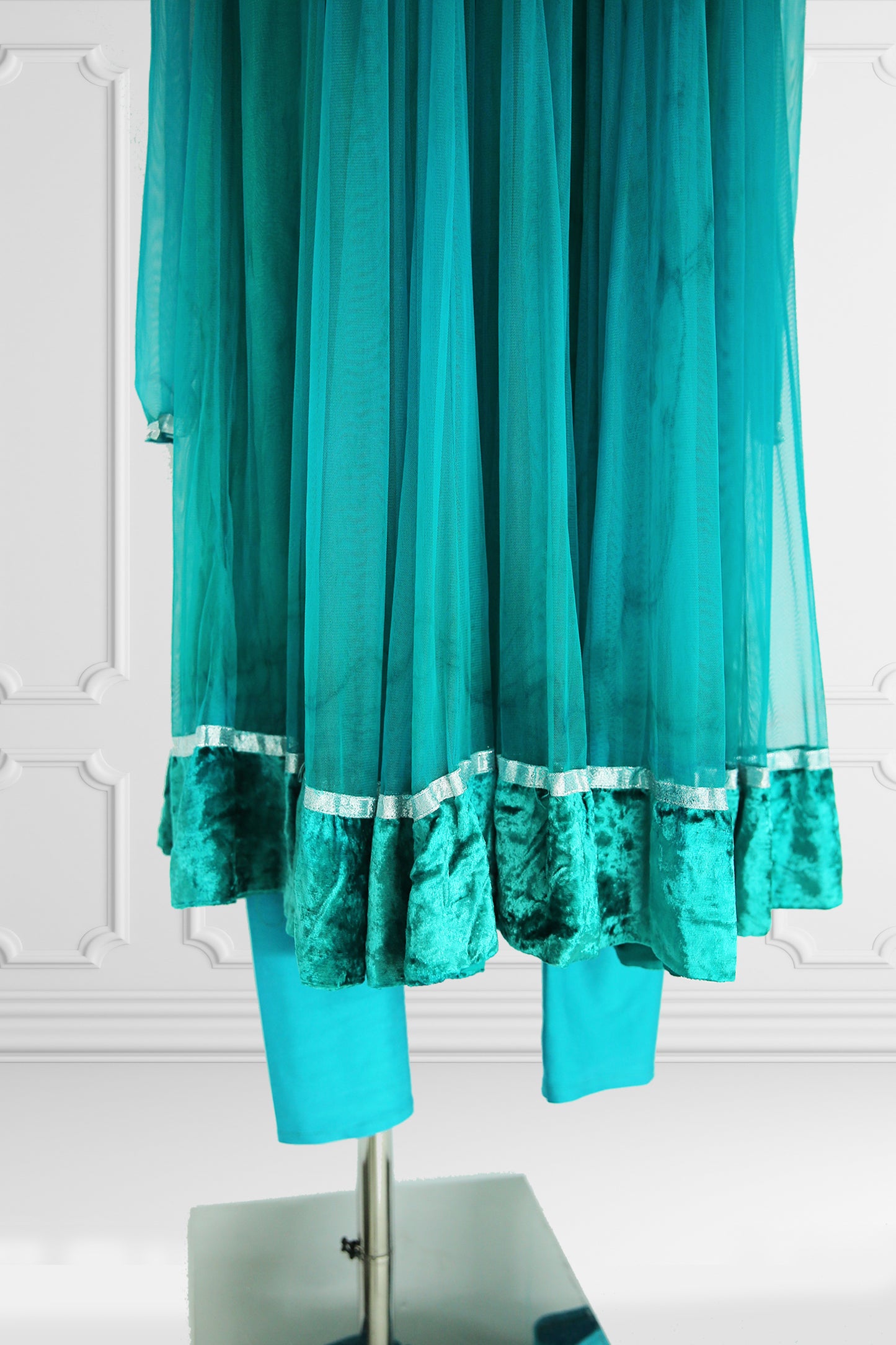 Turquoise Embelished Anarkali