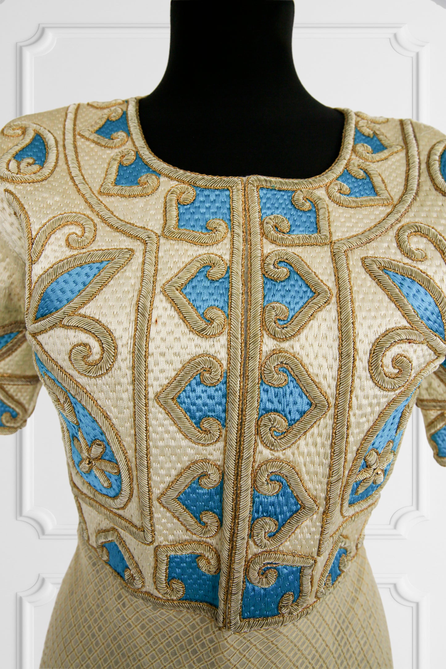 Turquoise and Cream Anarkali