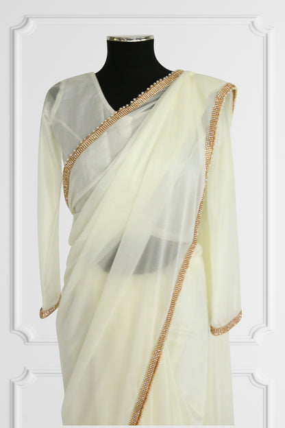 Ivory Elegance Saree Set