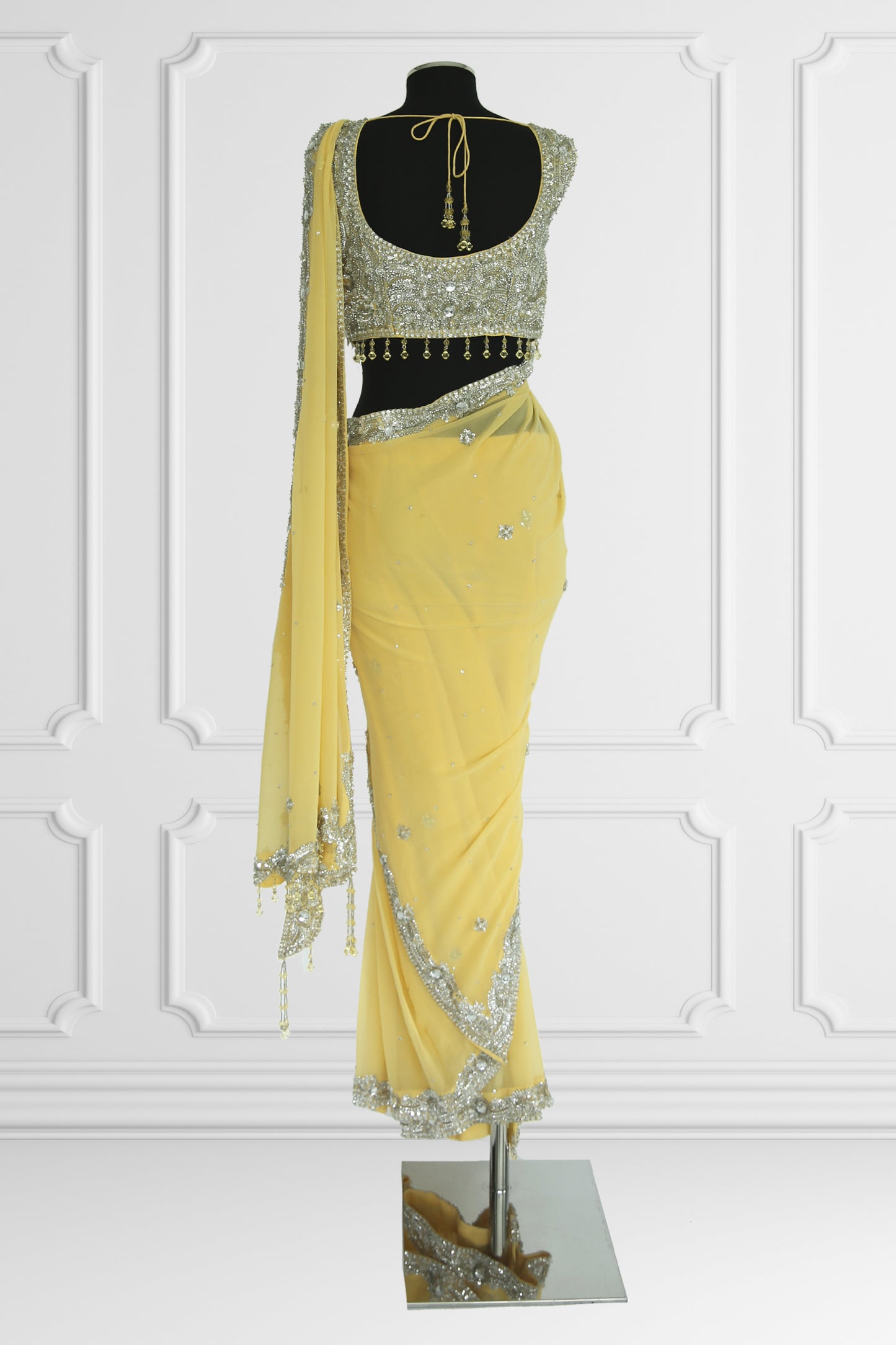 Yellow Ready Made Saree Set