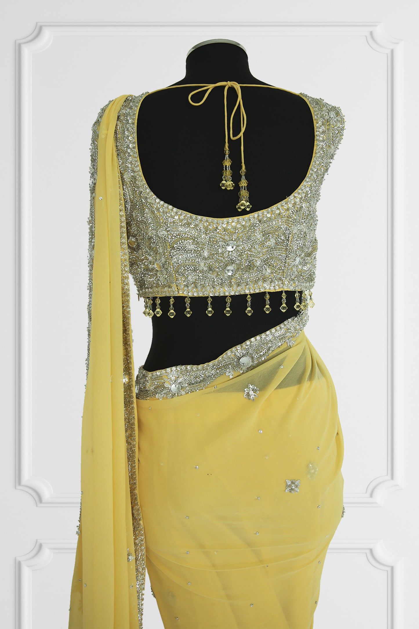 Yellow Ready Made Saree Set