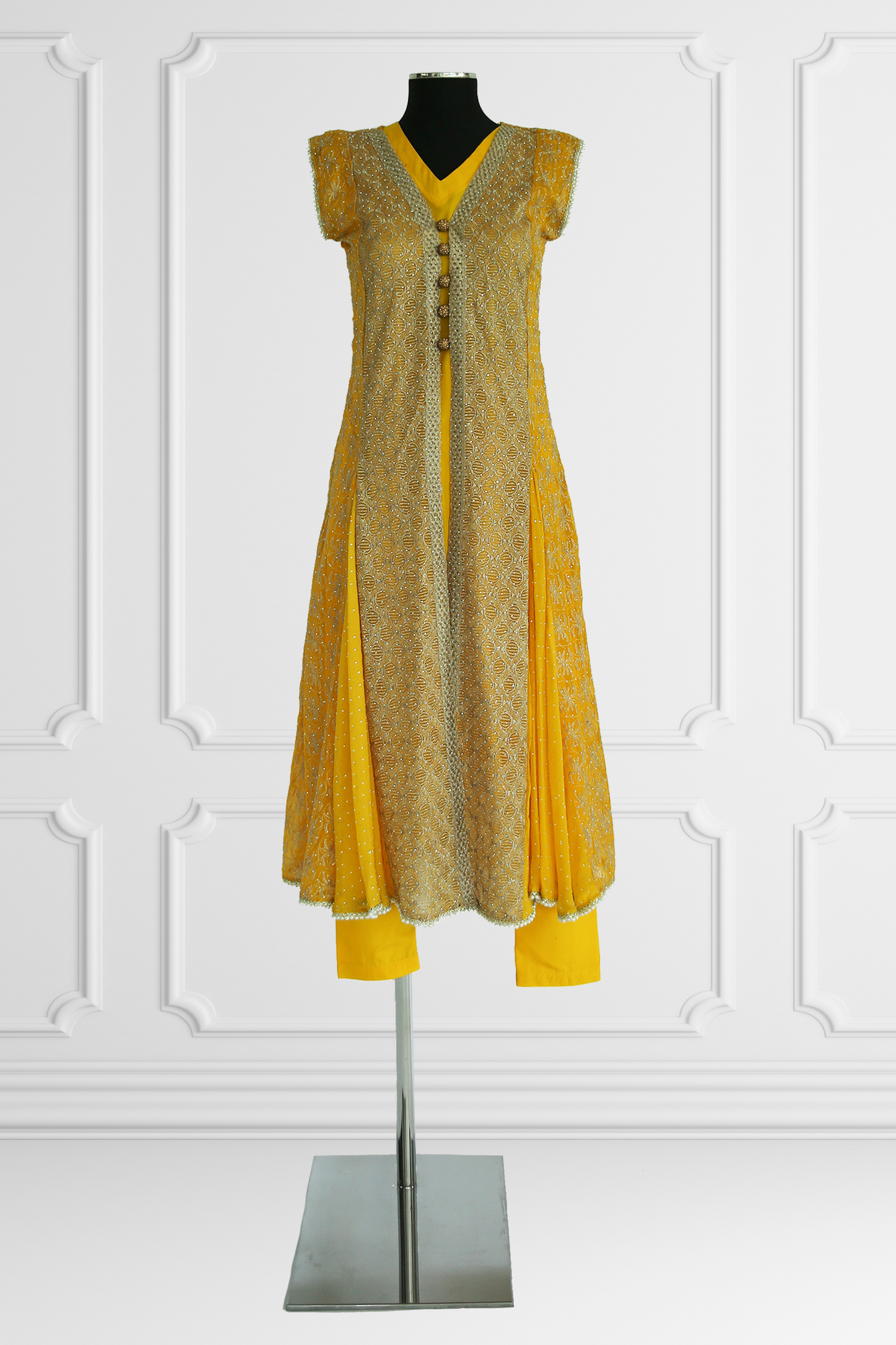 Yellow and Gold Kurta Set