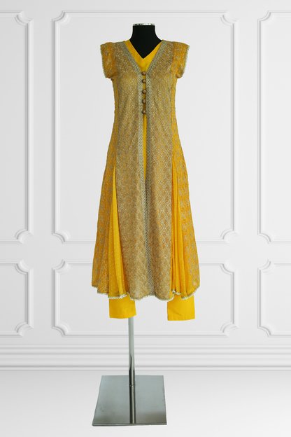 Yellow and Gold Kurta Set