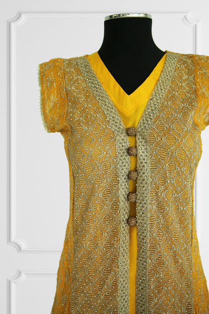 Yellow and Gold Kurta Set